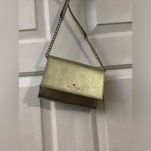 kate spade Handbags - Kate Spade Metallic Gold Crossbody Bag
